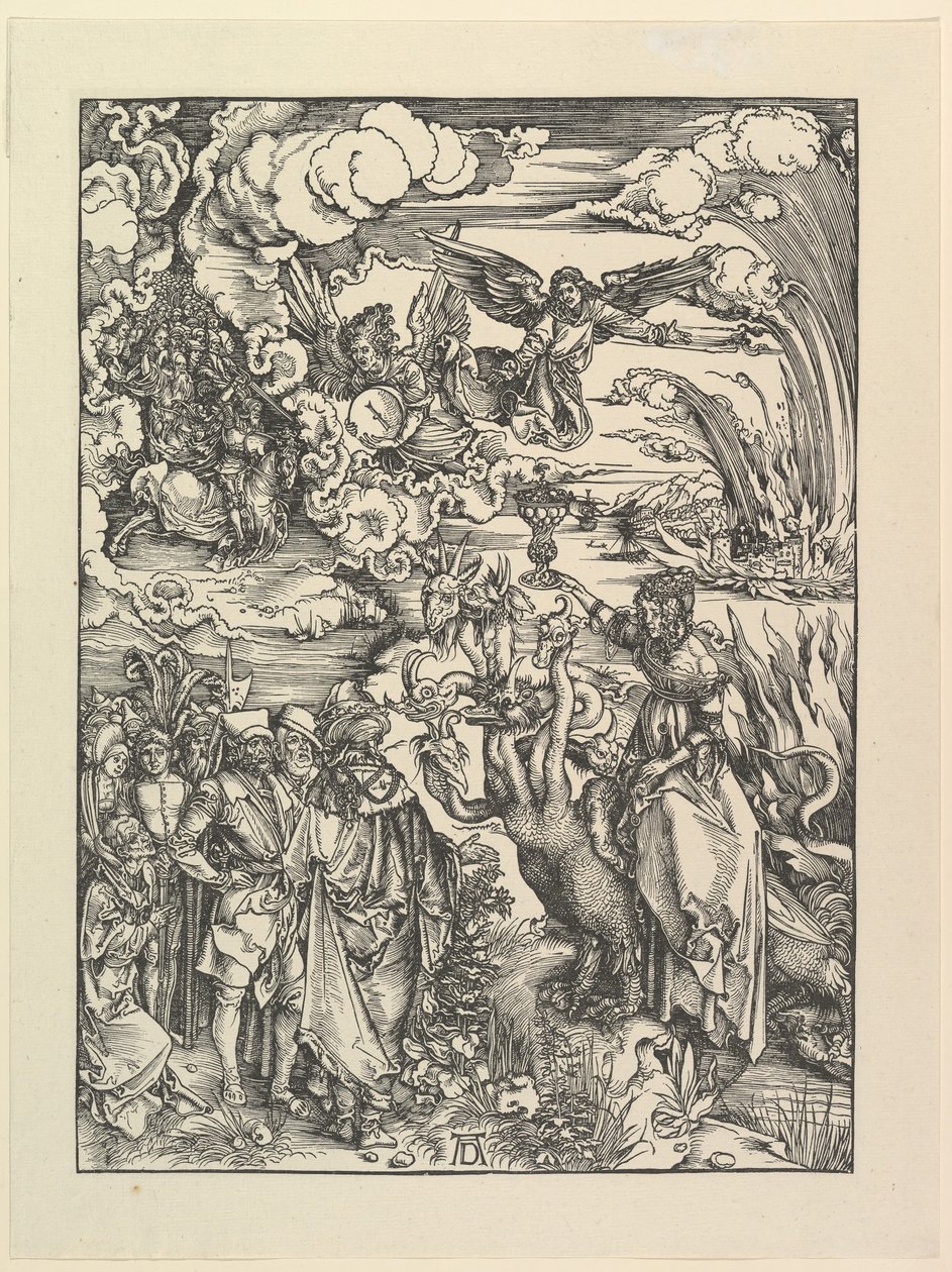 Babylonská děvka z Apokalypsy. Faksimile.n.d. od Albrecht Dürer