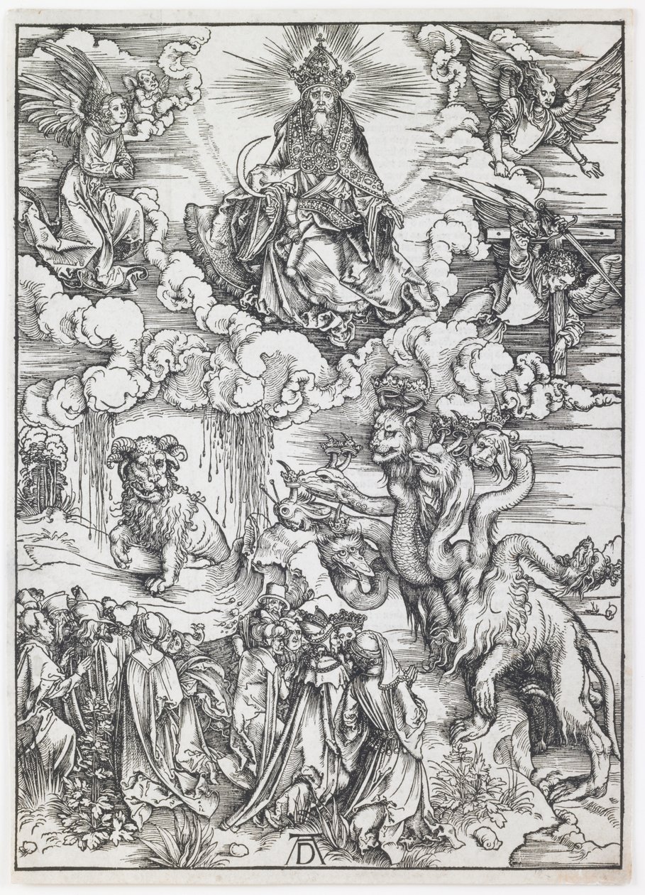 Bestie se dvěma rohy jako beránek, ze série „The Apocalypse“ od Albrecht Dürer