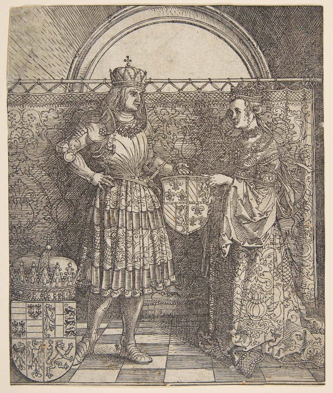 Zasnoubení Marie Burgundské z Vítězného oblouku císaře Maxmiliána I., 1515. od Albrecht Dürer