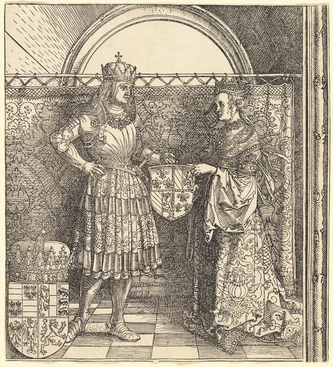 Zasnoubení Maxmiliána s Marií Burgundskou od Albrecht Dürer