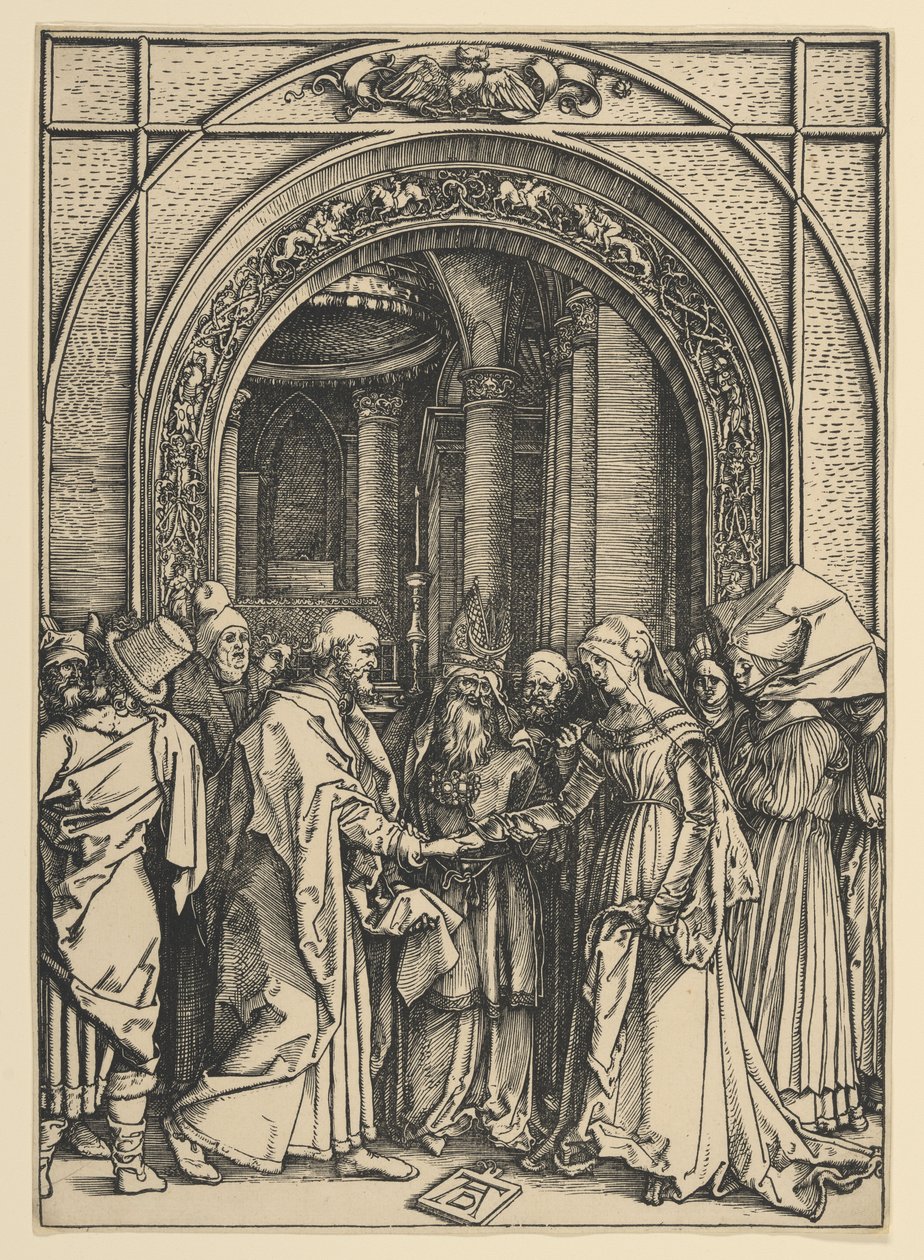 Zásnuby Panny Marie, z díla „Život Panny Marie“ od Albrecht Dürer