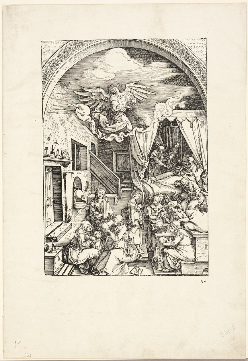 Narození Panny, ze Života Panny od Albrecht Dürer