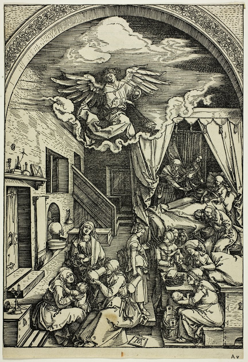 Narození Panny, ze Života Panny od Albrecht Dürer