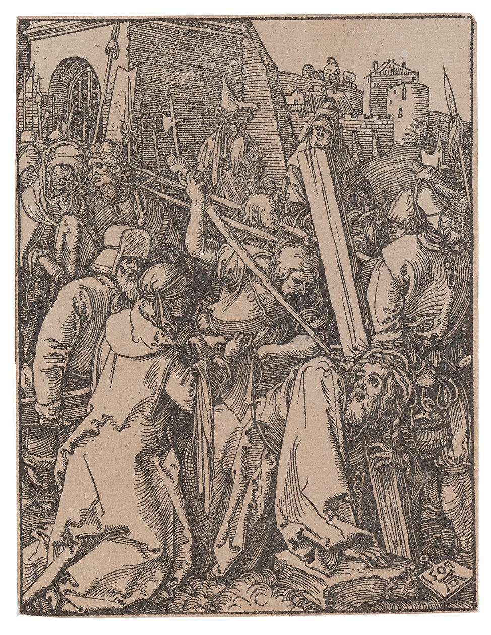 Nesení kříže, ze série Malá muka, 1509. od Albrecht Dürer