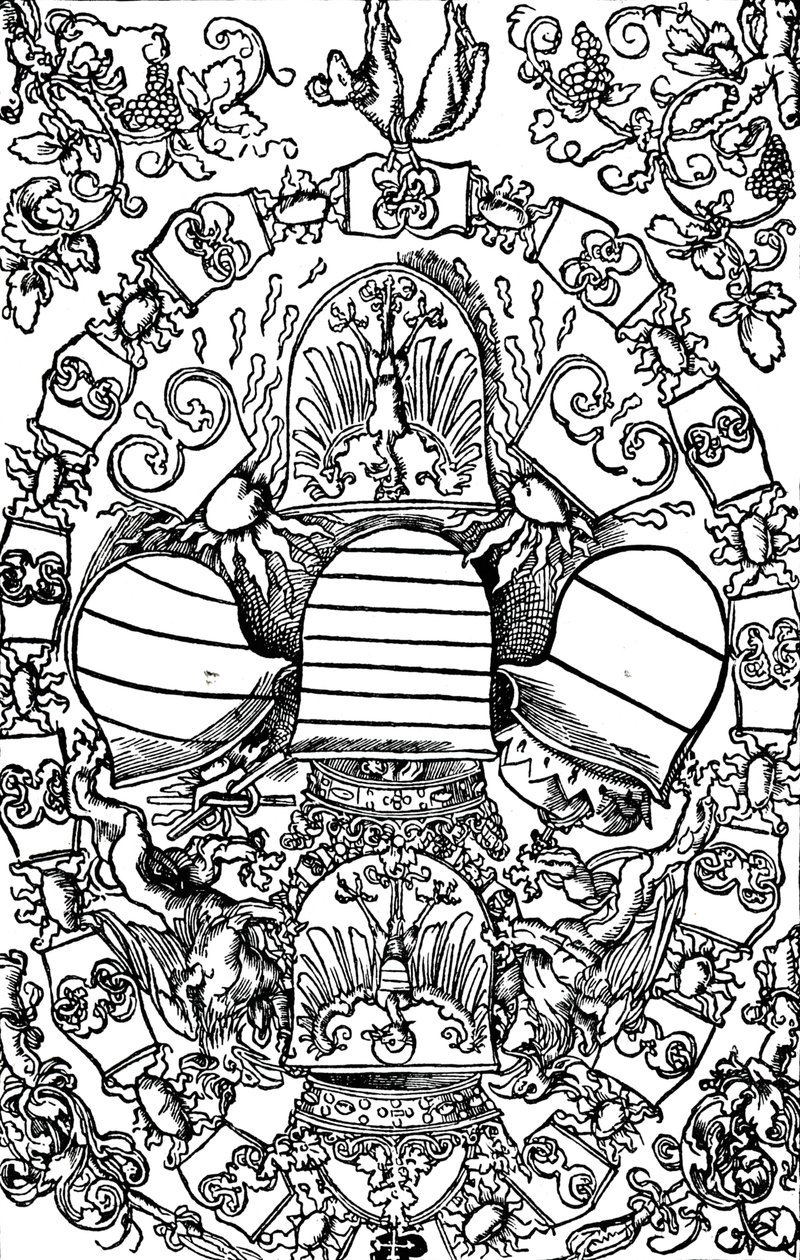 Pět císařských erbů, 1515 1906 od Albrecht Dürer