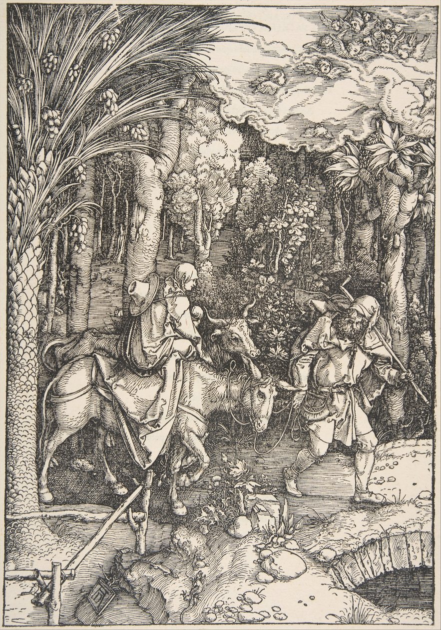 Útěk do Egypta, ze Života Panny, latinské vydání, 1511, 1511. od Albrecht Dürer