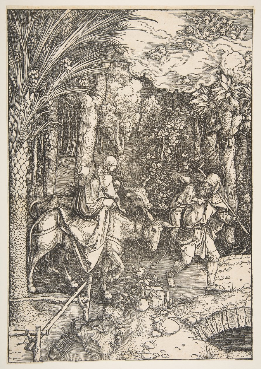 Útěk do Egypta, ze Života Panny, z latinského vydání, 1511. od Albrecht Dürer