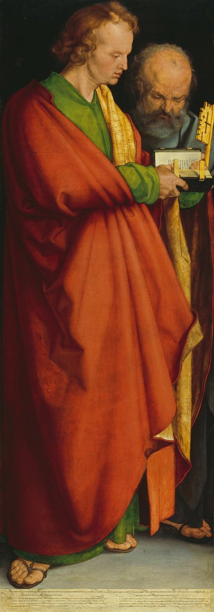 Die vier Apostel: Heilige Johannes und Petrus od Albrecht Dürer