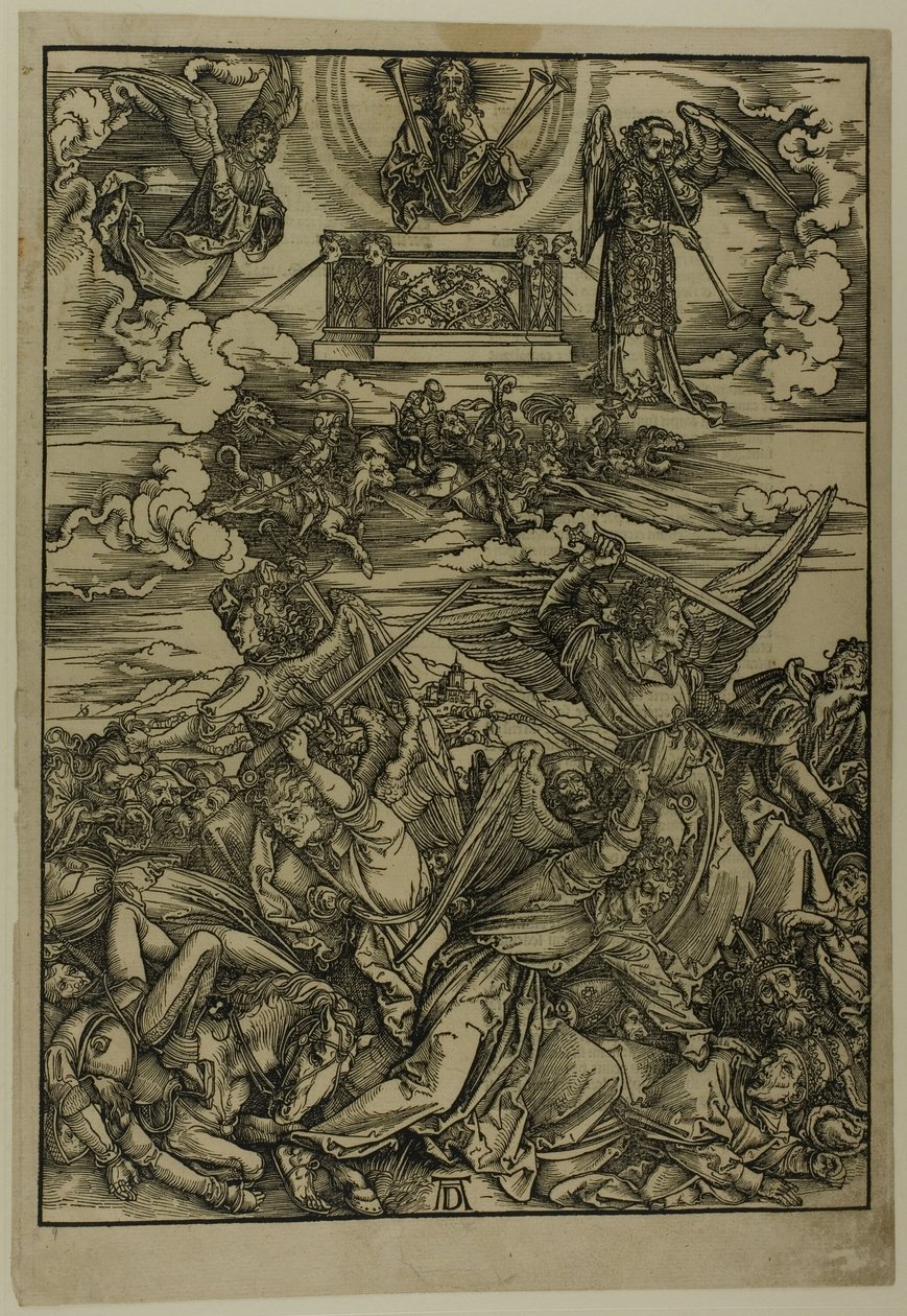 Čtyři mstící andělé z Eufratu z Apokalypsy od Albrecht Dürer