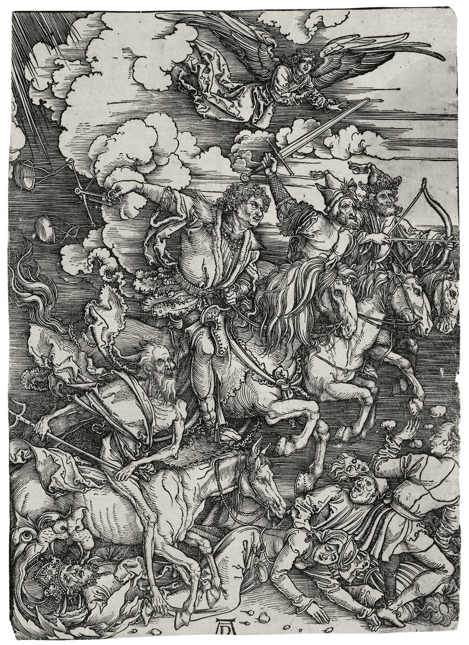 Čtyři jezdci z Apokalypsy, cca 1498 od Albrecht Dürer