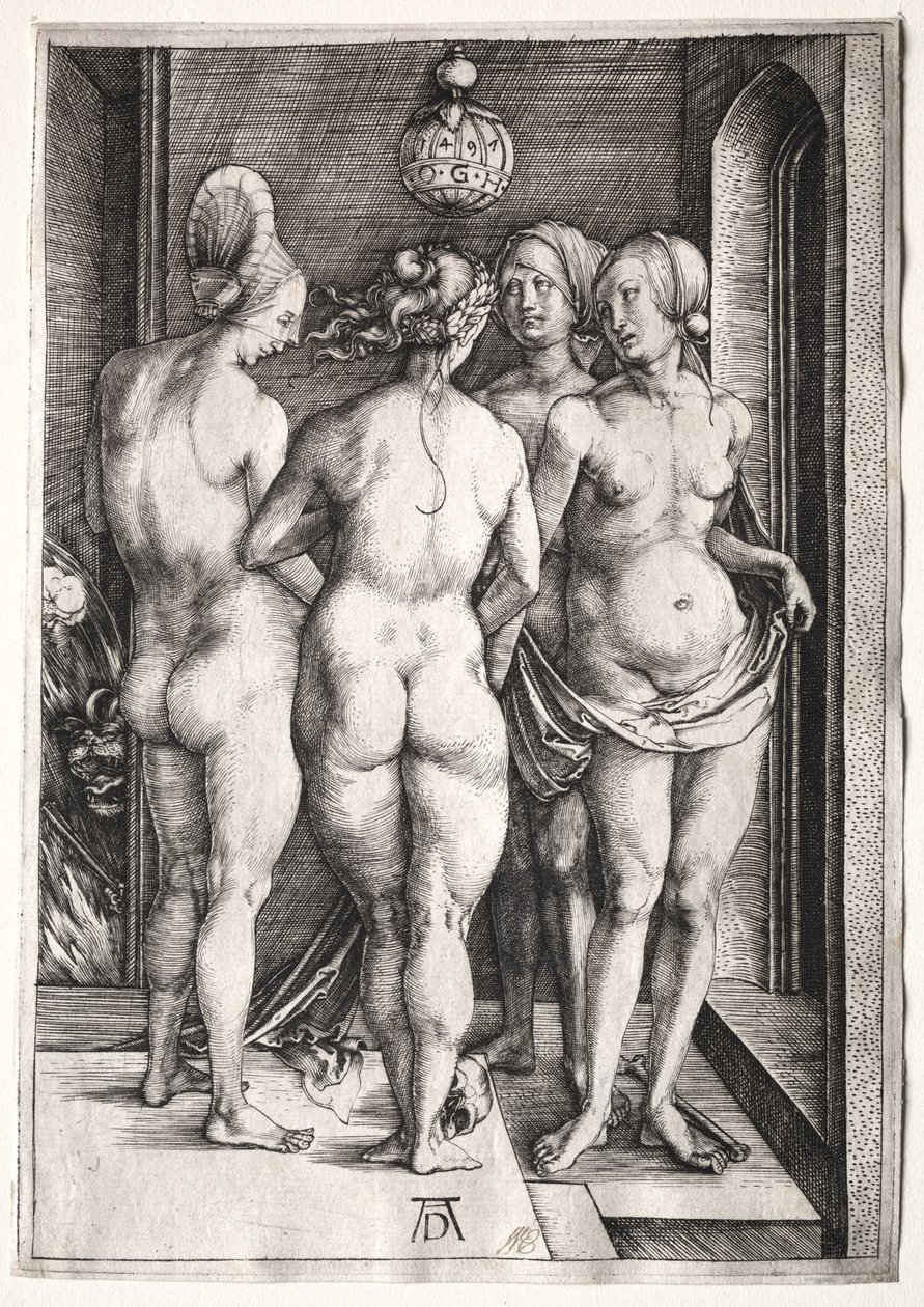 Čtyři čarodějnice, čtyři nahé ženy, 1497. od Albrecht Dürer