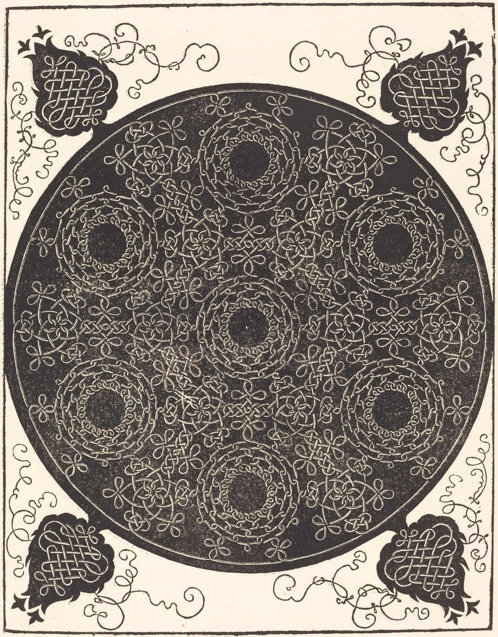 Čtvrtý uzel (kombinující sedm kruhových skupin uzlů s černými středy) od Albrecht Dürer