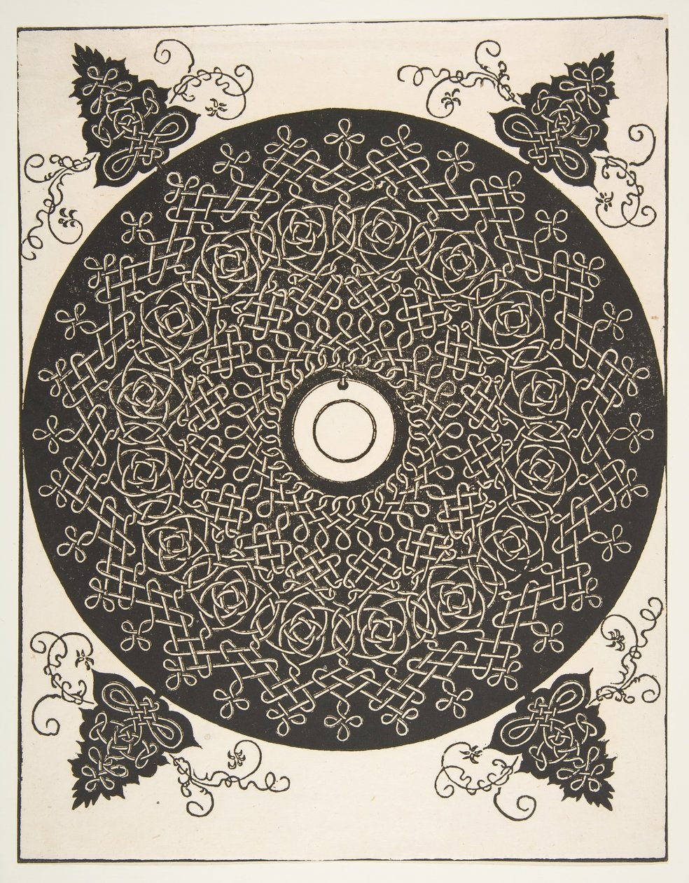 Čtvrtý uzel. Prokládaný rondel s kulatým medailonem ve středu, 1521 dříve. od Albrecht Dürer