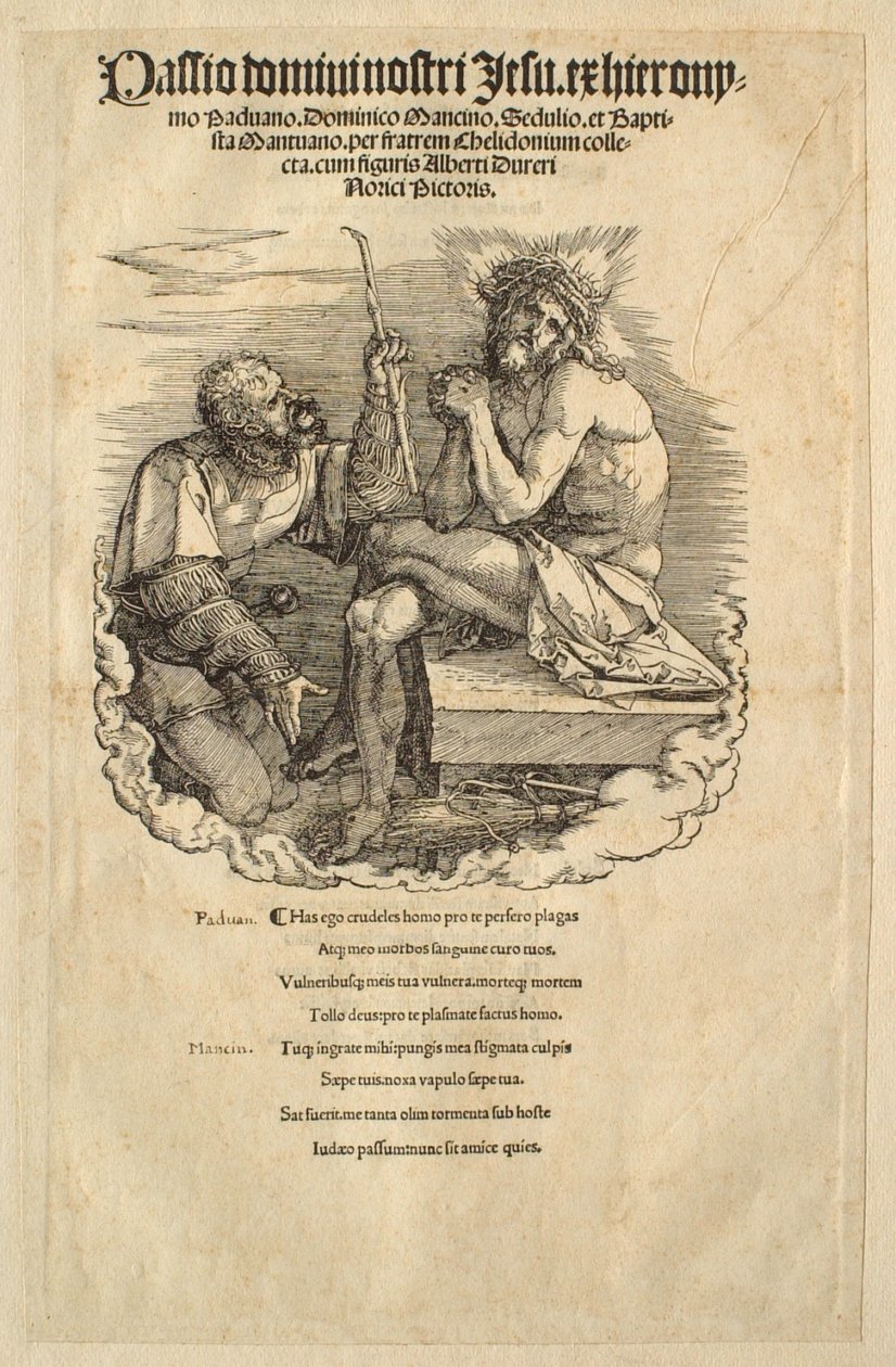 Velké utrpení: Muž bolesti vysmívaný vojákem od Albrecht Dürer