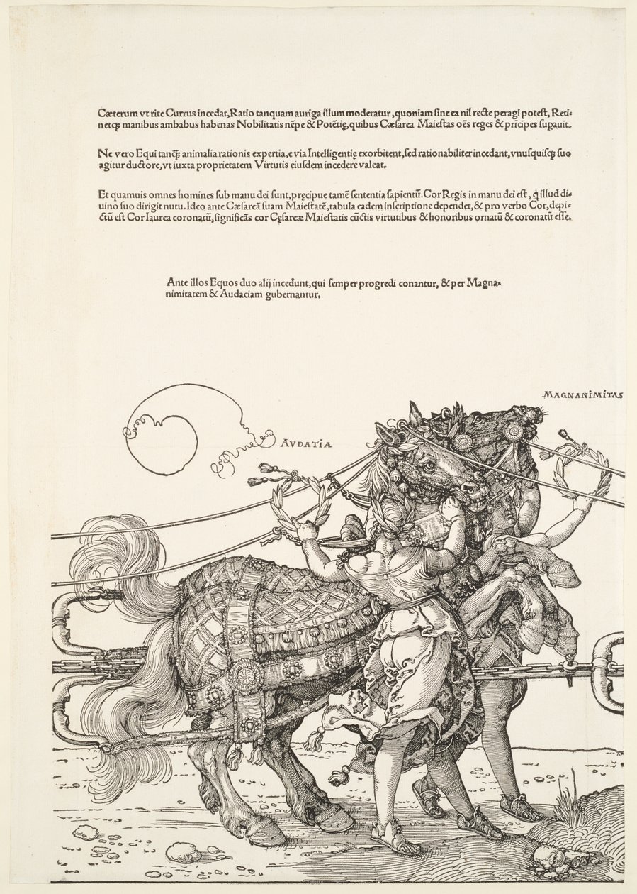 Velký triumfální vůz: Audatia a Magnanimitas od Albrecht Dürer