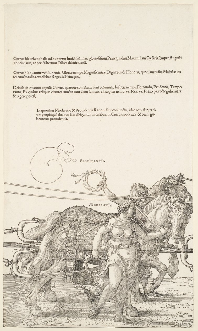 Velký triumfální vůz: Providentia a Moderatio od Albrecht Dürer