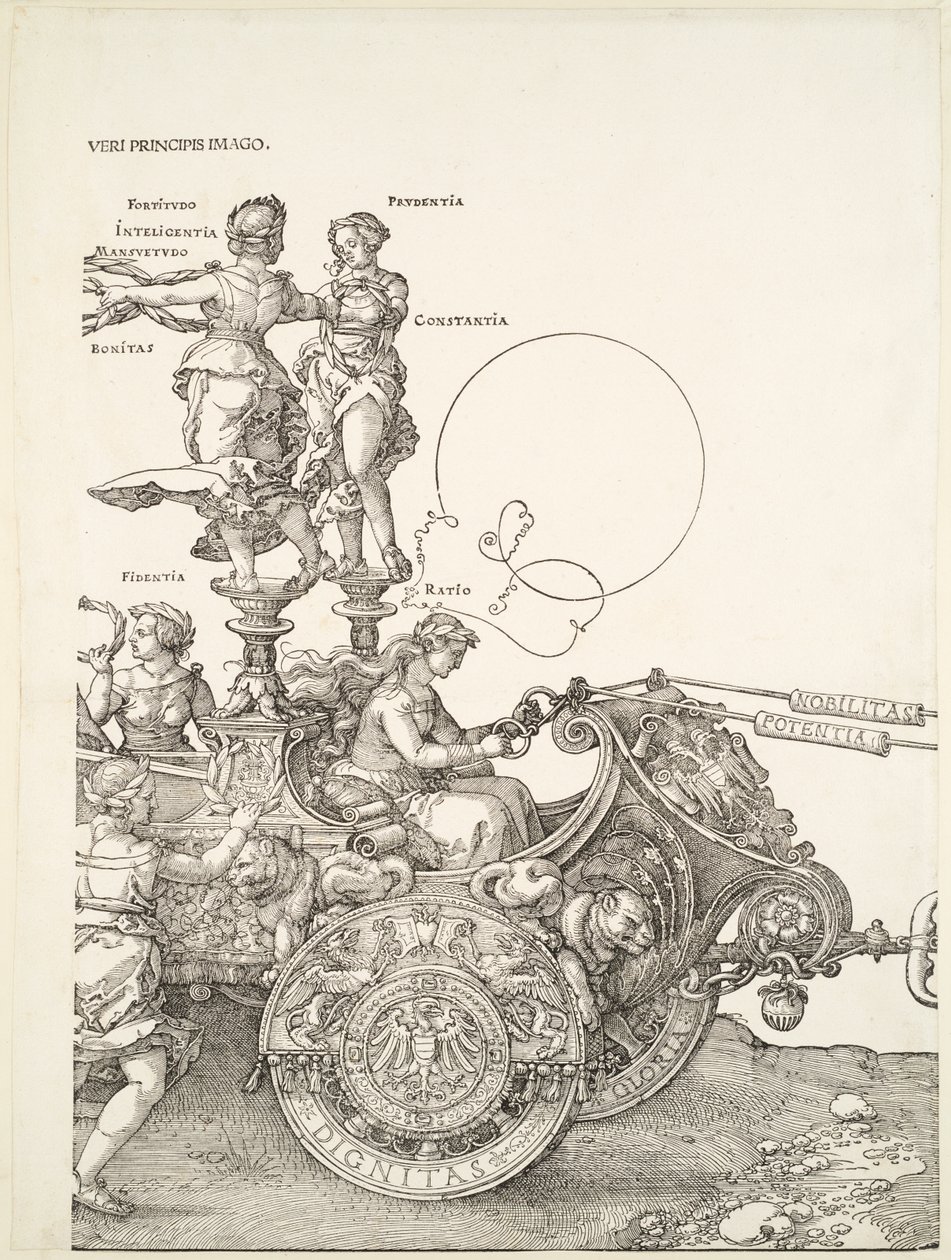 Velký triumfální vůz: pravá část vozu s Fidentia a Ratio od Albrecht Dürer