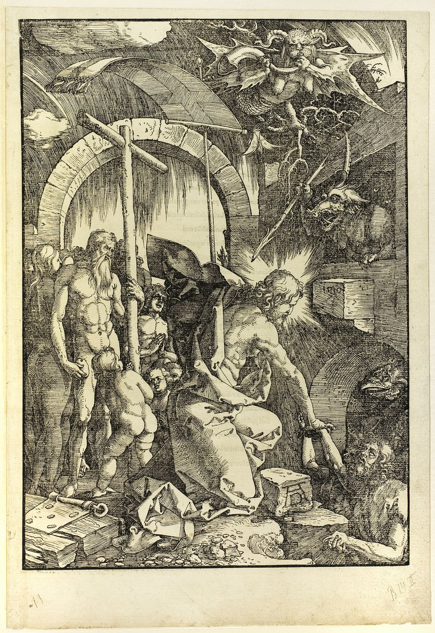 Harrowing of Hell, z Velké vášně od Albrecht Dürer