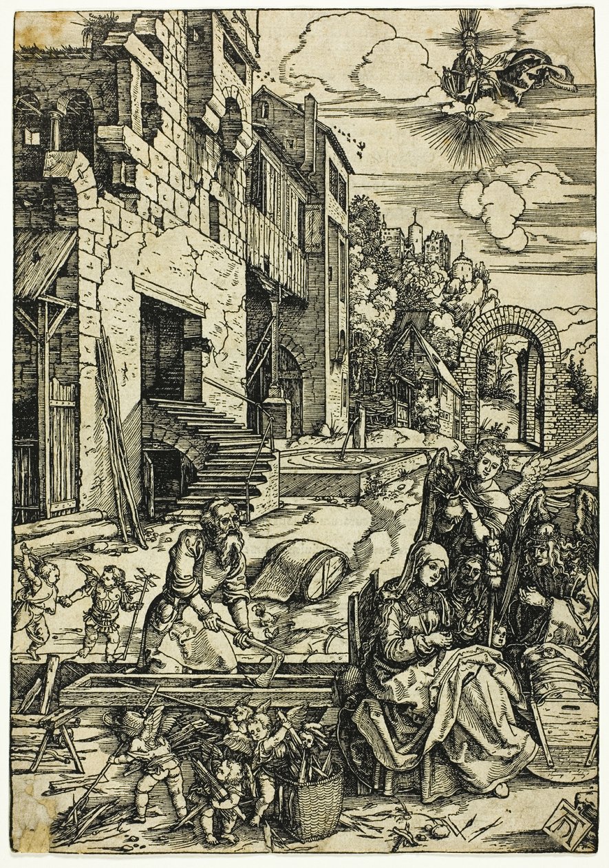 Svatá rodina v Egyptě ze Života Panny od Albrecht Dürer