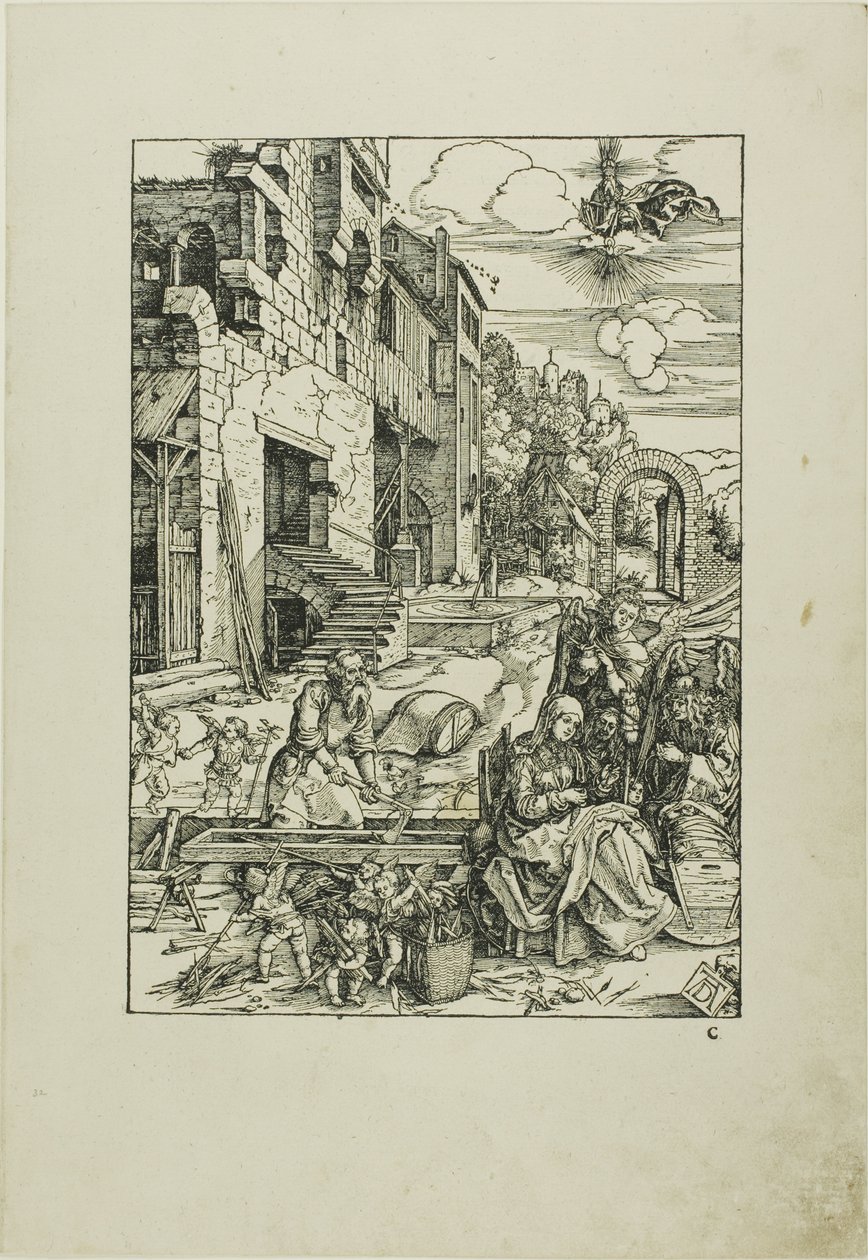 Svatá rodina v Egyptě ze Života Panny od Albrecht Dürer
