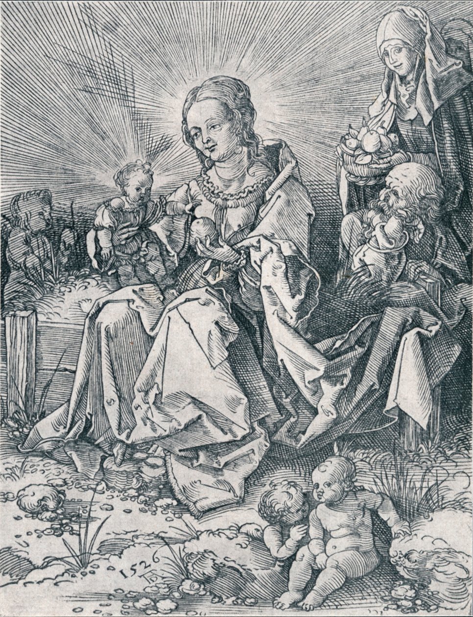 Svatá rodina na travnaté lavici, 1526 1906 od Albrecht Dürer