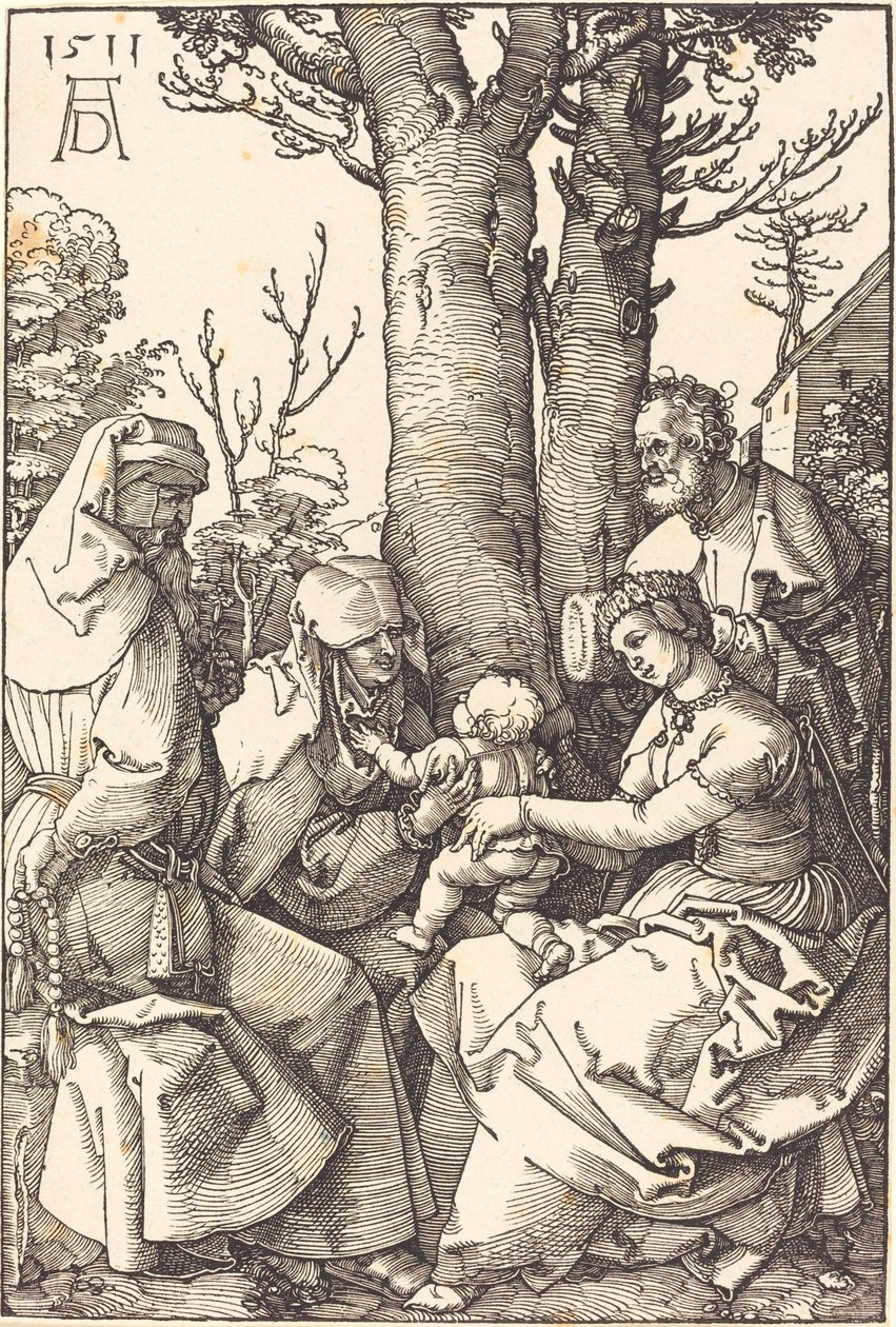Svatá rodina s Joachimem a Annou pod stromem od Albrecht Dürer