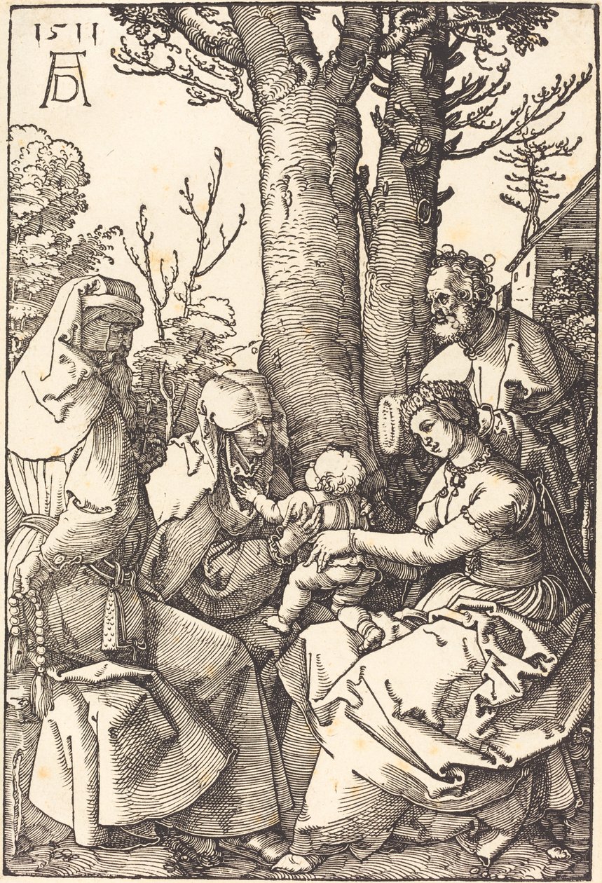 Svatá rodina s Joachimem a Annou pod stromem od Albrecht Dürer