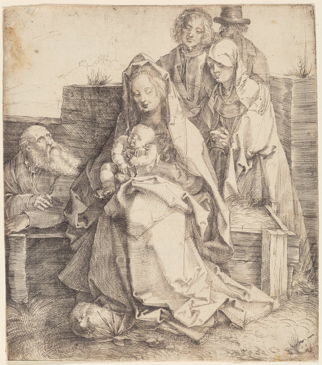 Svatá rodina se svatým Janem, Magdalénou a Nikodémem od Albrecht Dürer