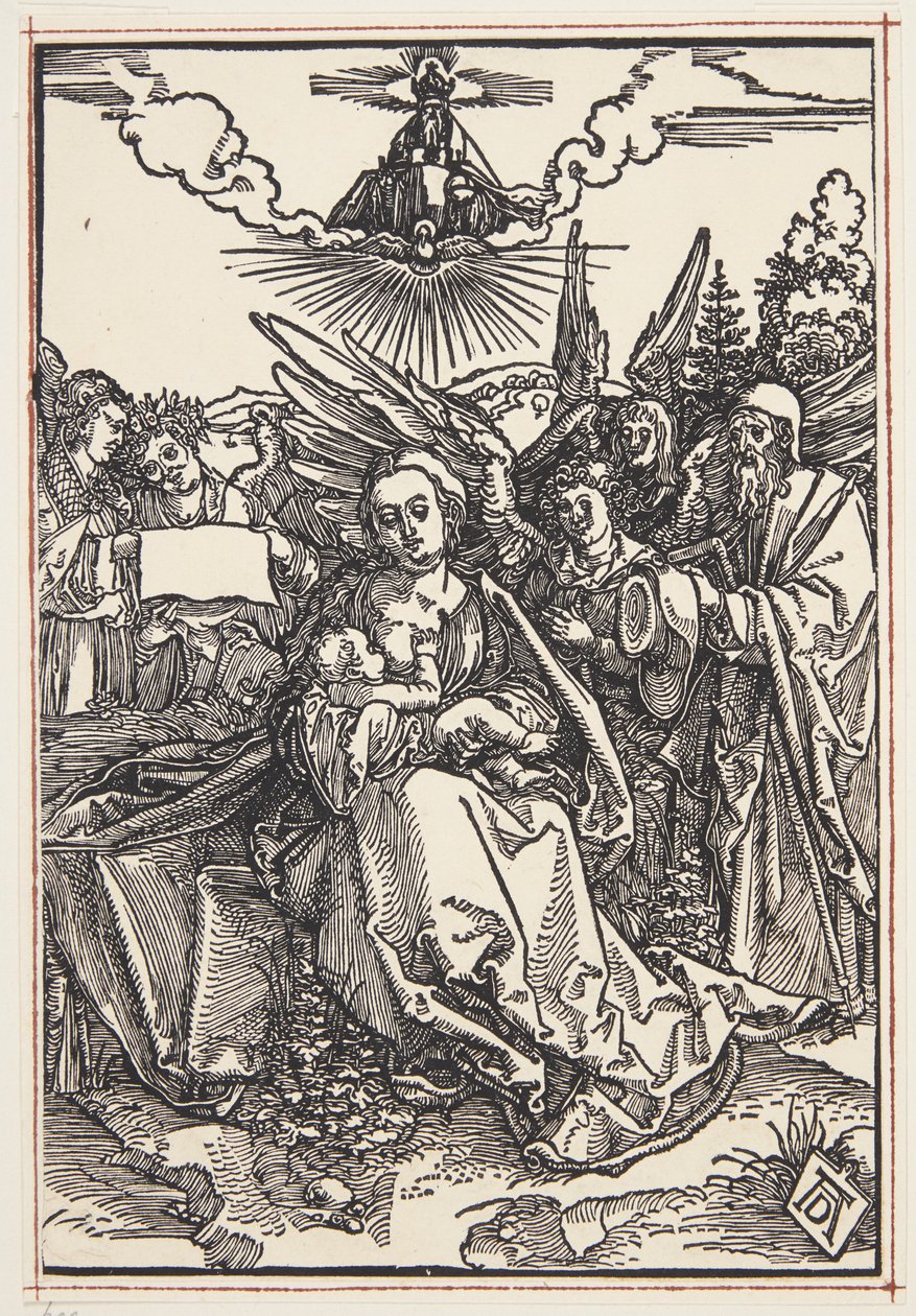 Svatá rodina s pěti anděly od Albrecht Dürer