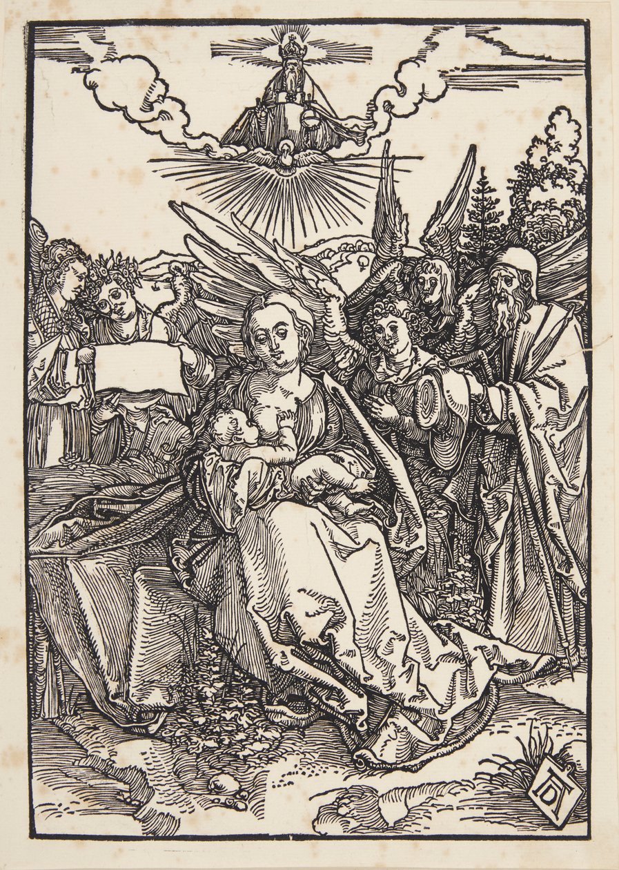 Svatá rodina s pěti anděly od Albrecht Dürer