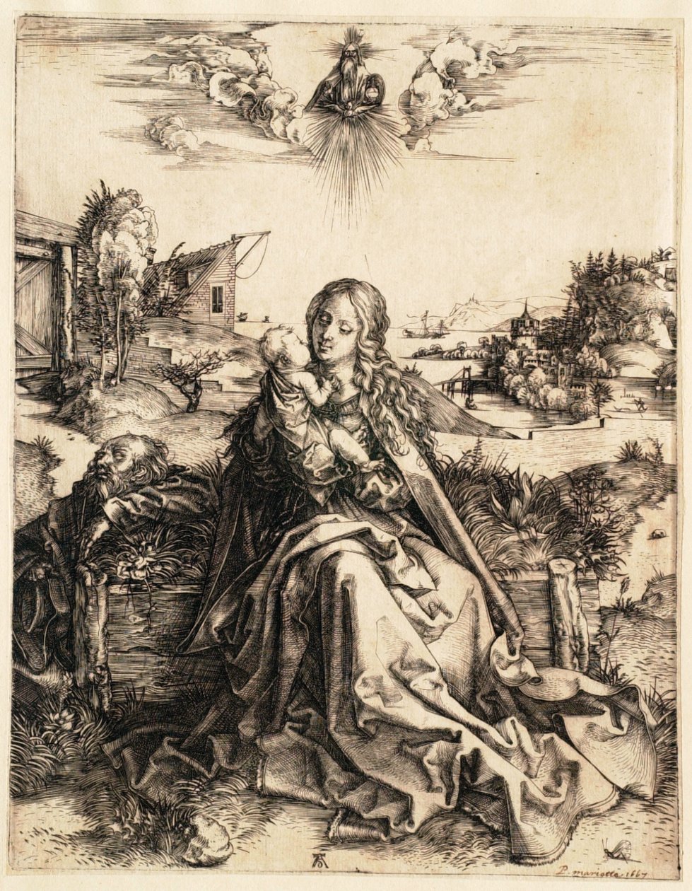 Svatá rodina s motýlem od Albrecht Dürer
