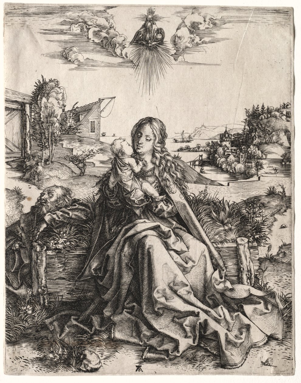 Svatá rodina s motýlem. od Albrecht Dürer