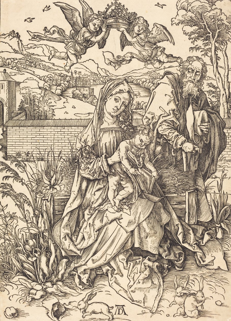 Svatá rodina se třemi zajíci, c. 14971498. od Albrecht Dürer