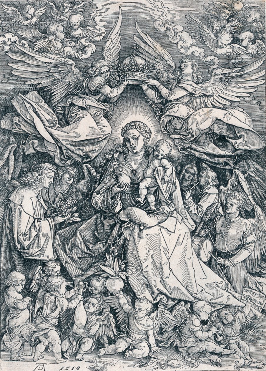 Svatá Panna jako královna andělů, 1518 1906 od Albrecht Dürer