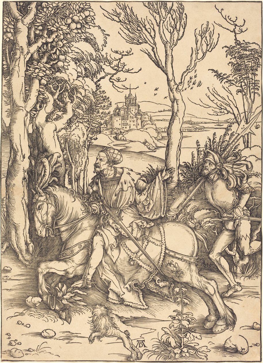 Rytíř na koni a Lansquenet od Albrecht Dürer