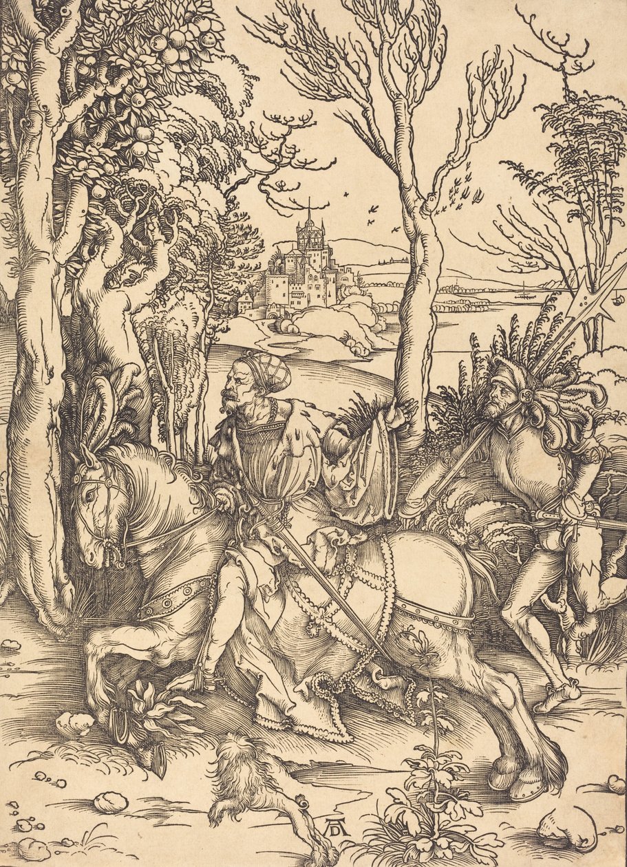 Rytíř na koni a Lansquenet, c. 14961497. od Albrecht Dürer