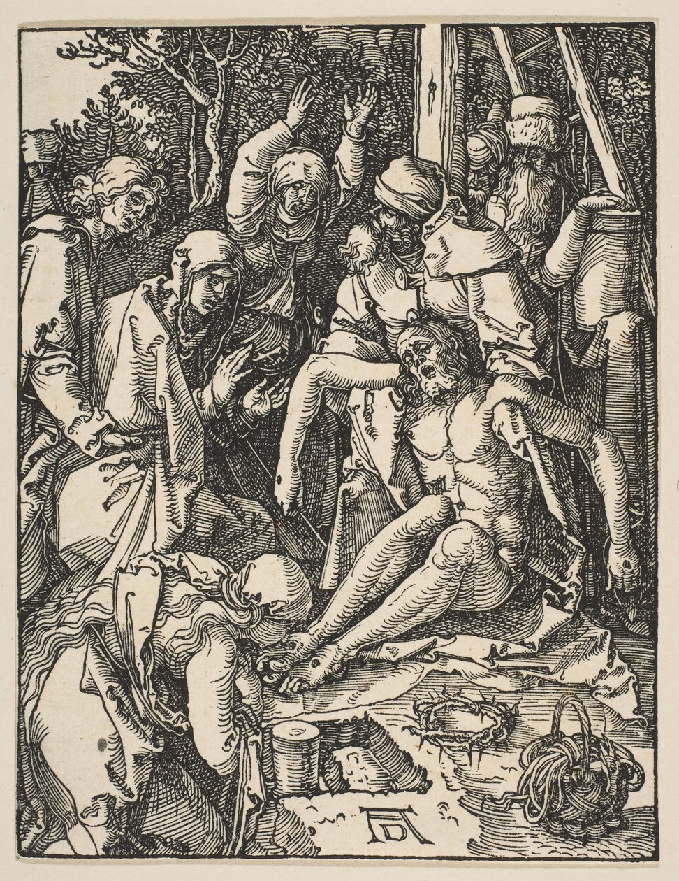 Oplakávání, od Malé vášně, ca. 1509. od Albrecht Dürer