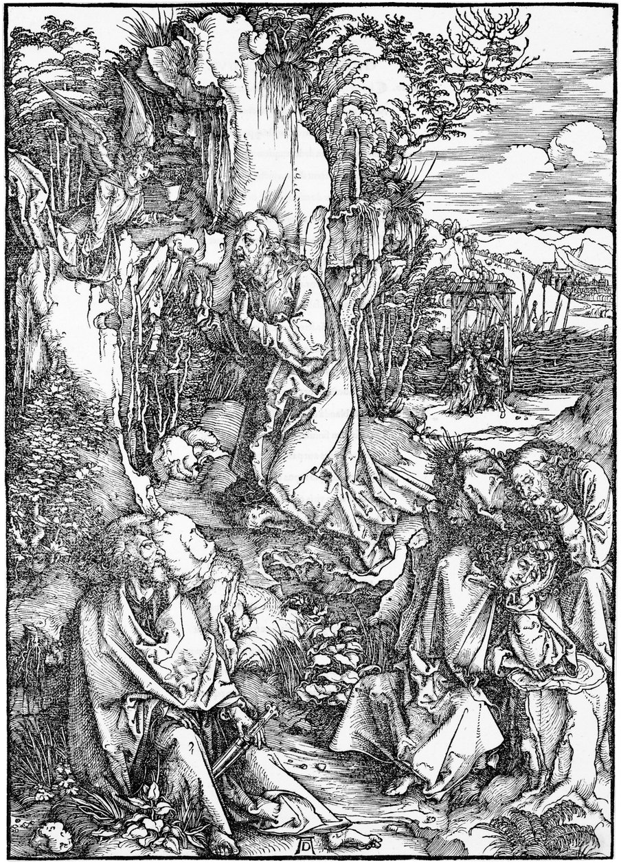 Velké pašije: 2. Kristus na Olivové hoře od Albrecht Dürer