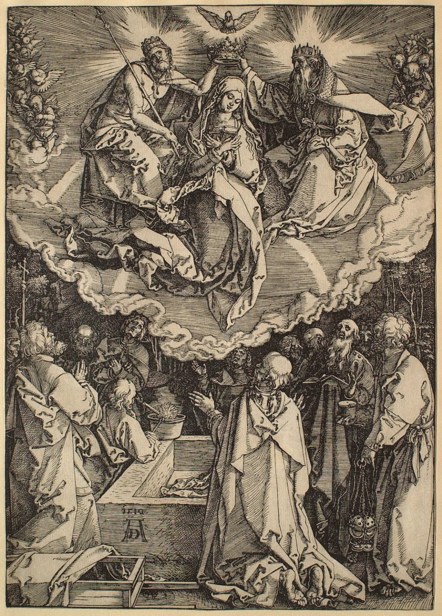 Život Panny Marie: Nanebevzetí a Korunování Panny Marie od Albrecht Dürer