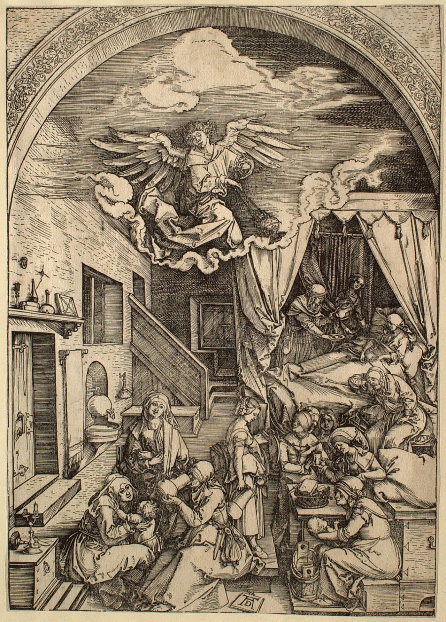 Život Panny Marie: Narození Panny Marie od Albrecht Dürer