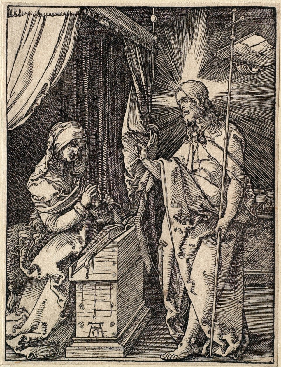 Malé pašije: Kristus se zjevuje své matce od Albrecht Dürer