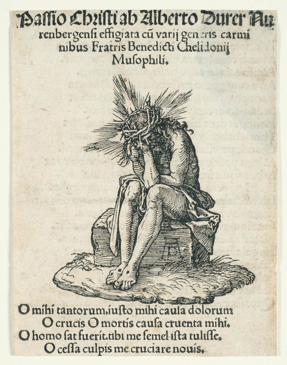 Malé pašije: Sedící muž bolestí od Albrecht Dürer
