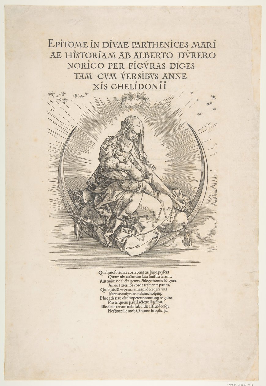 Madona na půlměsíci, Frontispis k Životu Panny, ca. 1511. od Albrecht Dürer