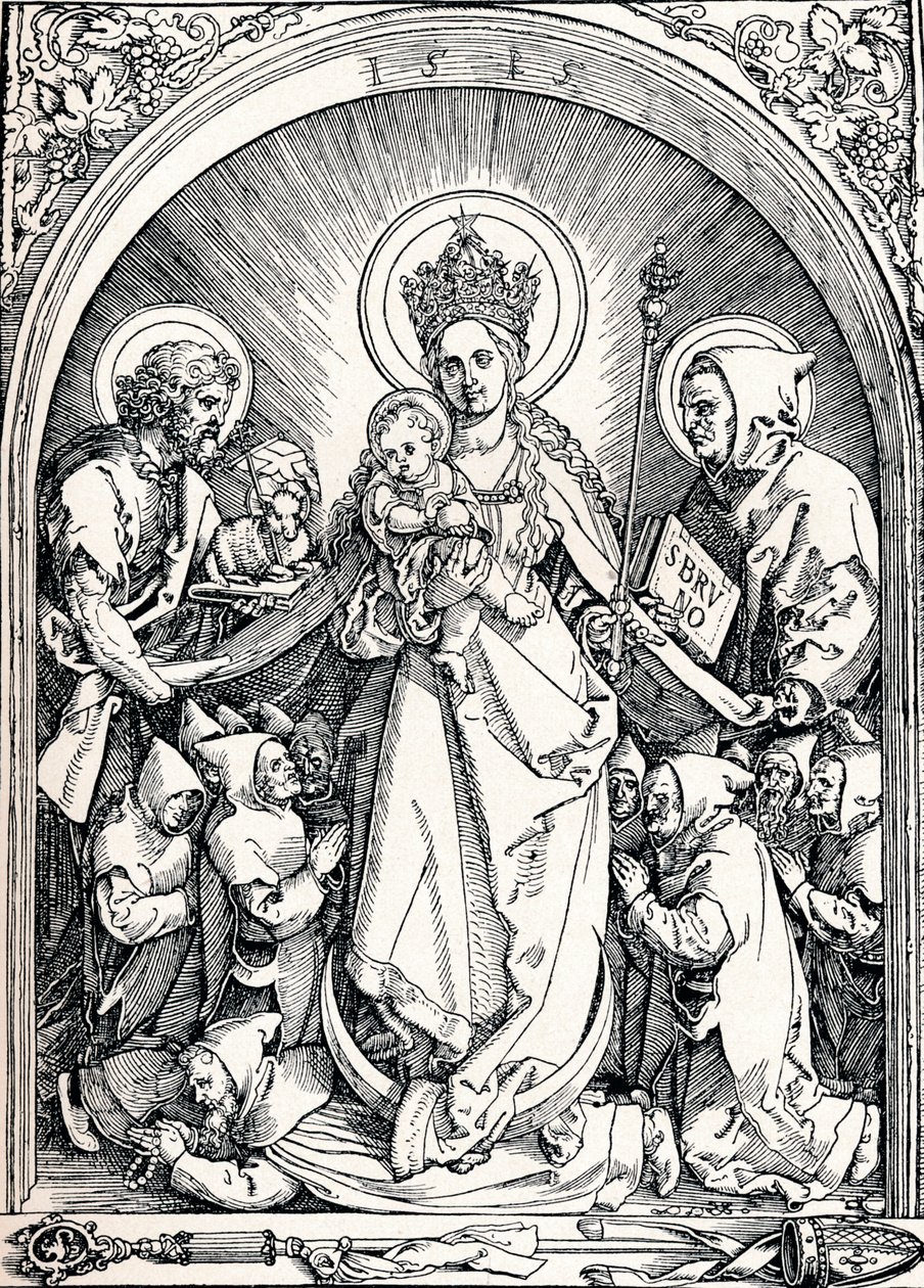 Madona s bratry kartuziány, svatým Janem Křtitelem a svatým Brunem, 1515 1906. od Albrecht Dürer