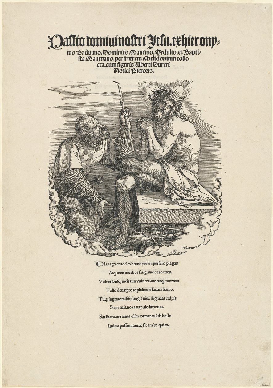 Muž smutku zesměšněný vojákem od Albrecht Dürer