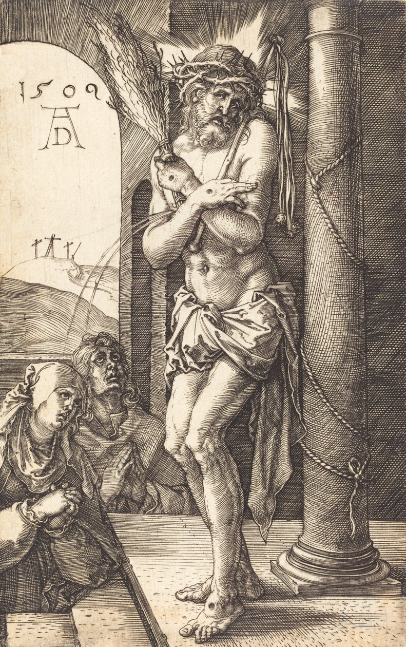 Muž smutku stojící u sloupu, 1509. od Albrecht Dürer