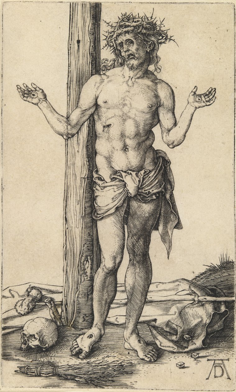 Muž smutku s nataženýma rukama od Albrecht Dürer
