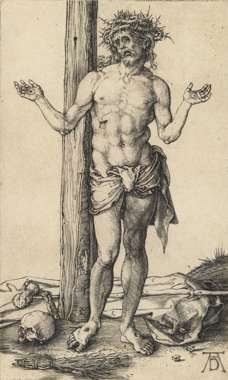 Muž smutku s nataženýma rukama, c. 1500. od Albrecht Dürer