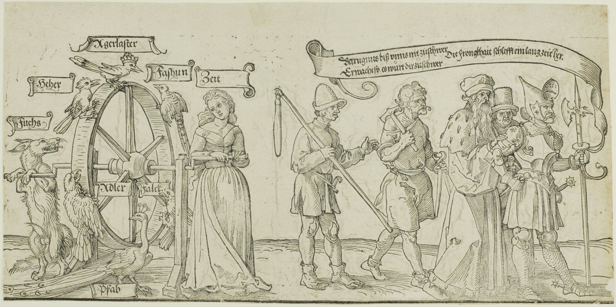 Tapisérie Michelfeldt (Alegorie na sociální nespravedlnost), první část tří od Albrecht Dürer