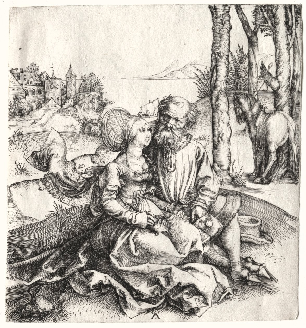 Nabídka lásky aneb The Ill-Assorted Couple, 1495-1496. od Albrecht Dürer